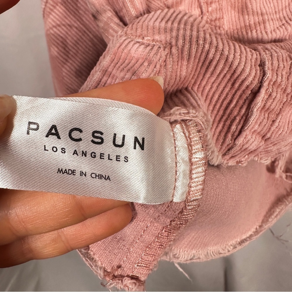 PacSun Cropped Corduroy Yin Yang Jacket Raw Hem Y2K Indie Sleaze Pink M/L - Picture 10 of 12